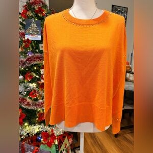 DKNY Orange Studded Women's Top